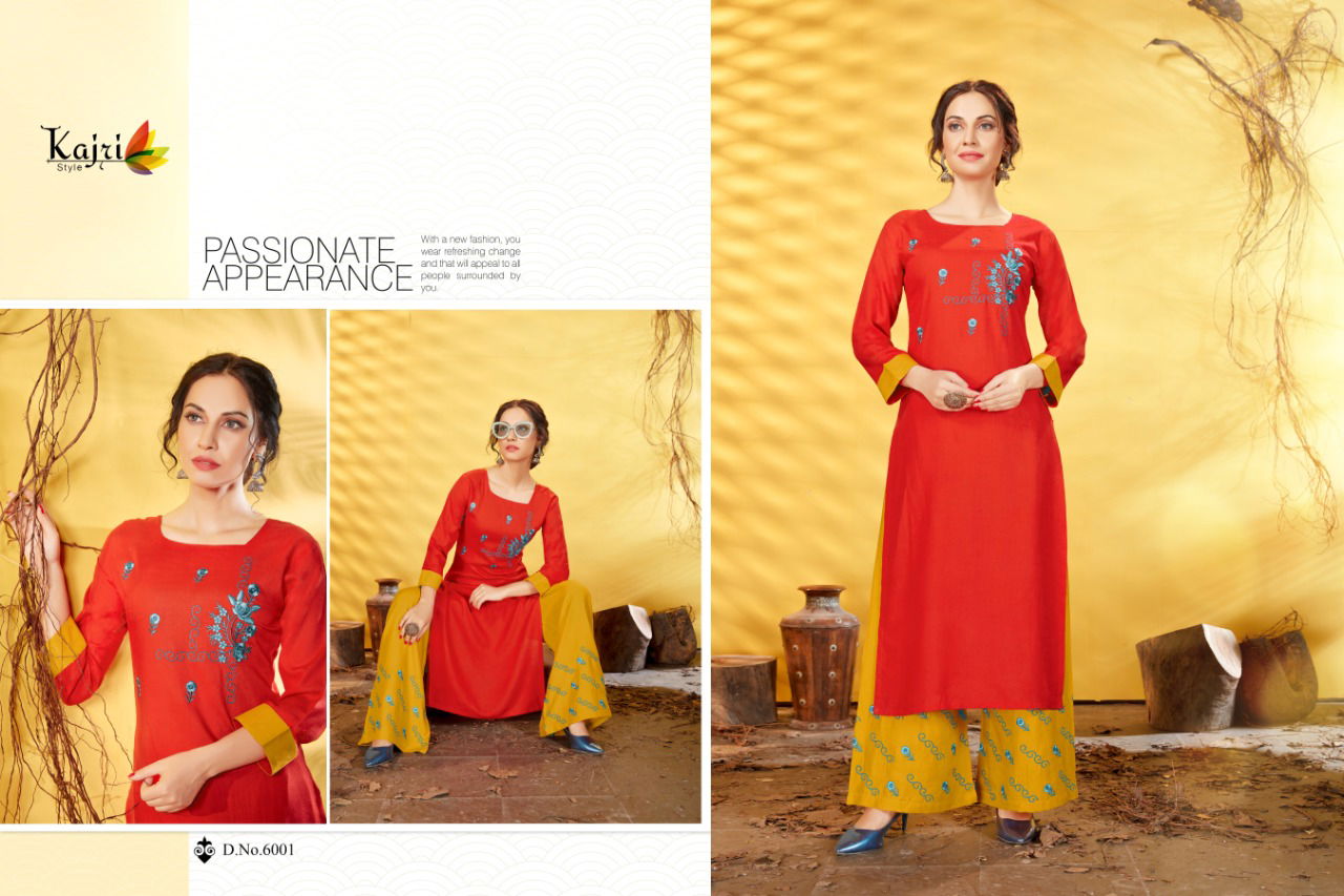 Kajri Noor 6 Hevay Rayon Designer Party Wear Kurti With Bottom Collection